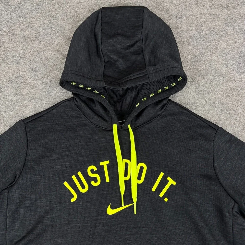 Nike Dri Fit Hoodie Pullover Just Do It Polyester Black Womens Medium M